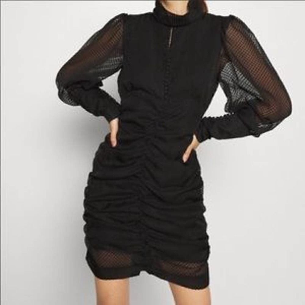House of Harlow 1960 Black Ruched Dress